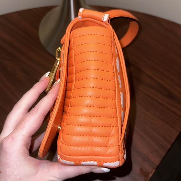 SOLD ON Ⓜ️ 🧡MOSCHINO Large Biker Leather Jacket Moto Crossbody Bag 🧡 - Picture 6 of 16